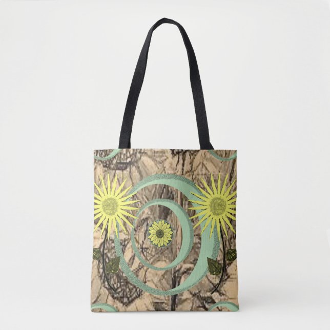 Tote-Tüten-Sonnenblumen Tasche (Vorderseite)