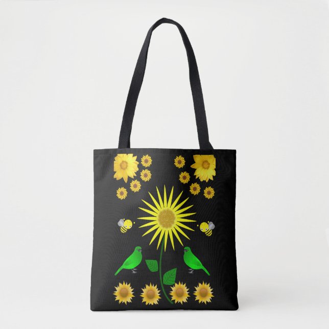 Tote-Tüten-Sonnenblumen Tasche (Vorderseite)