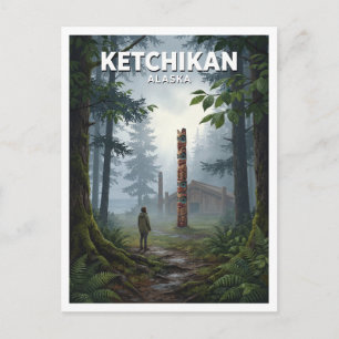 Totem Bight State Historical Park Ketchikan Alaska Postkarte
