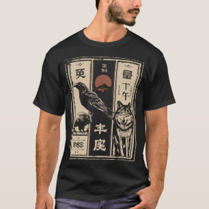 Totem der Wildnis - Raven Bison Wolf Poster T-Shirt