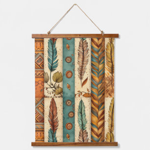Totem des indischen Feather Wandteppich Mit Holzrahmen