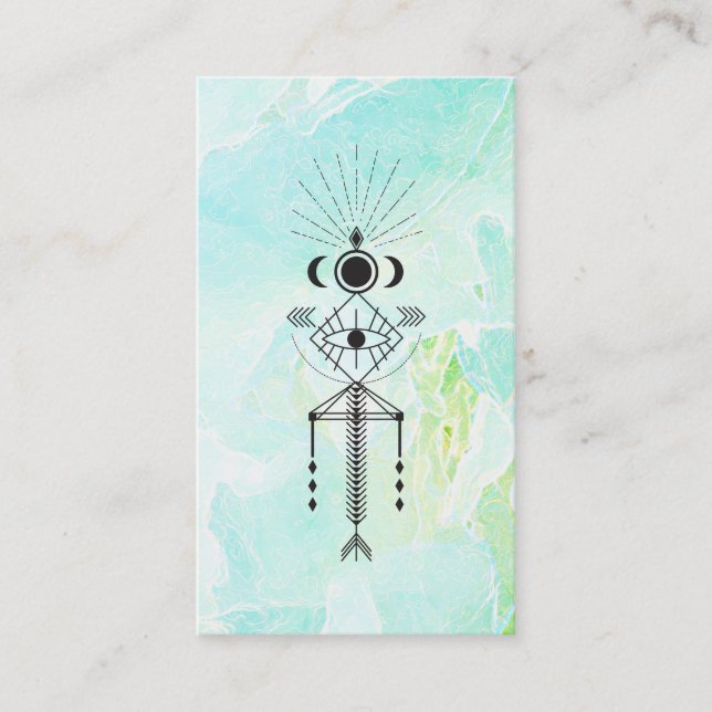 *~* Totem Eye Moon Floral Astrologie Yoga Reiki Visitenkarte (Vorderseite)