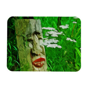 Totem mit rotem Lippenstift unter den Abstrakten B Magnet