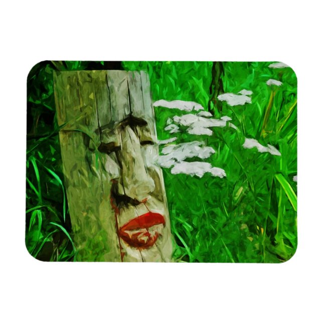 Totem mit rotem Lippenstift unter den Abstrakten B Magnet (Horizontal)