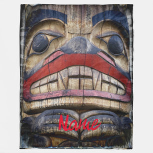 Totem Pole Face Thunder_Cove Fleecedecke