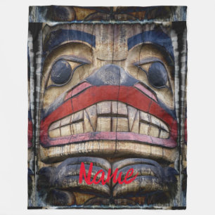 Totem Pole Face Thunder_Cove Fleecedecke