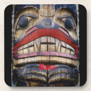 Totem Pole Face Thunder_Cove Getränkeuntersetzer