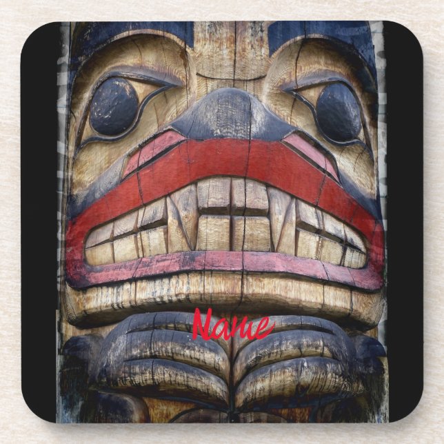 Totem Pole Face Thunder_Cove Getränkeuntersetzer (Vorderseite)