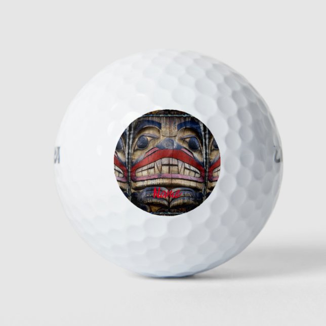 Totem Pole Face Thunder_Cove Golfball (Vorderseite)