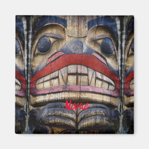 Totem Pole Face Thunder_Cove Magnet