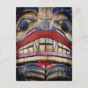 Totem Pole Face Thunder_Cove Postkarte