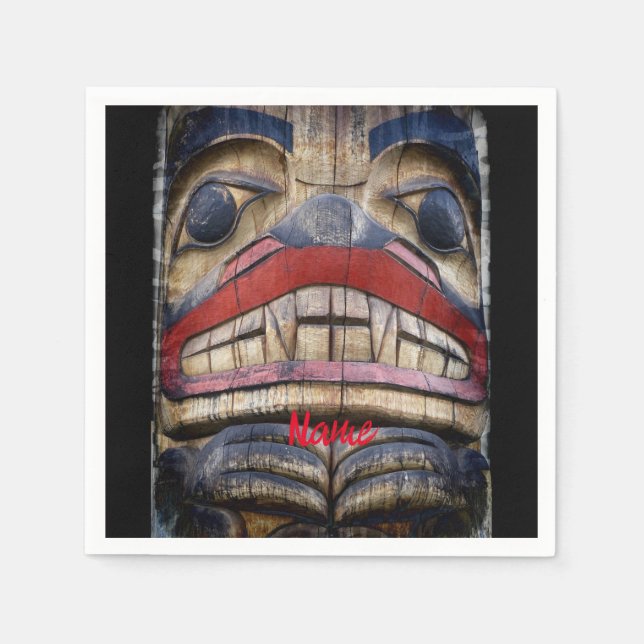 Totem Pole Face Thunder_Cove Serviette (Vorderseite)