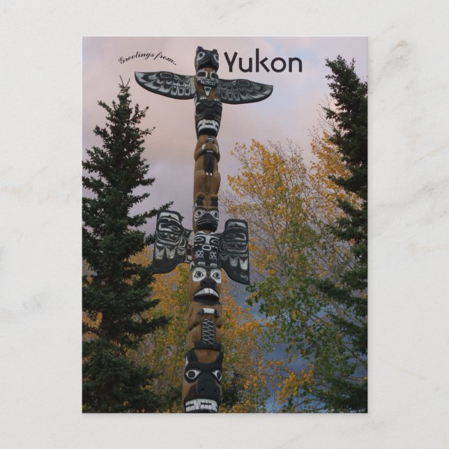 Totem Pole in Yukon Canada Postkarte (Vorderseite)
