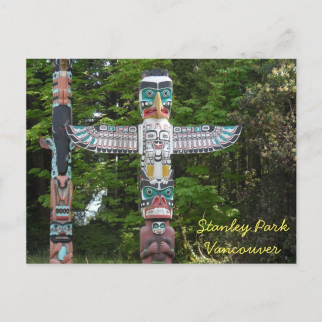 Totem Poles - Stanley Park, Vancouver Postkarte (Vorderseite)
