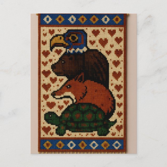 Totem-Tierperlen Postkarte (Vorderseite)