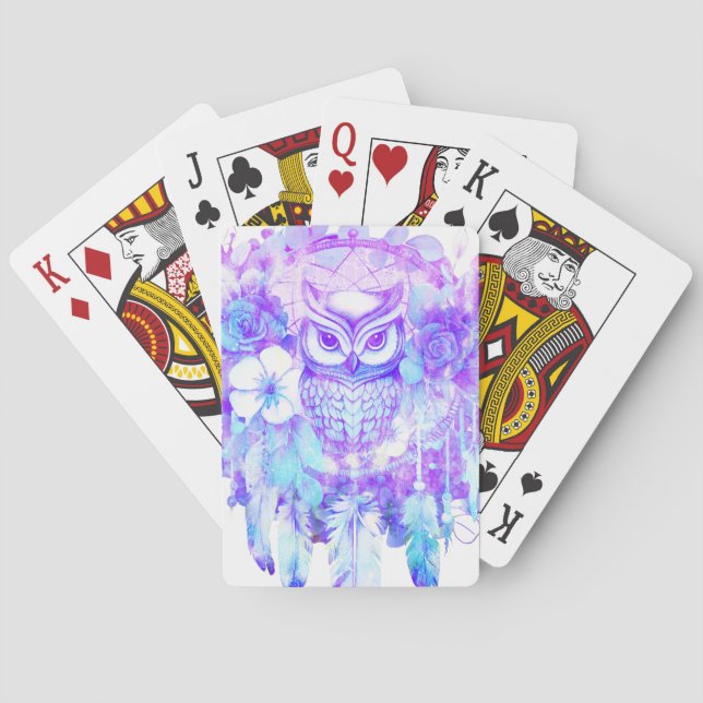 Totem Totem Dreamcater Blumenstrauß Lila Tint Spielkarten (Rückseite)