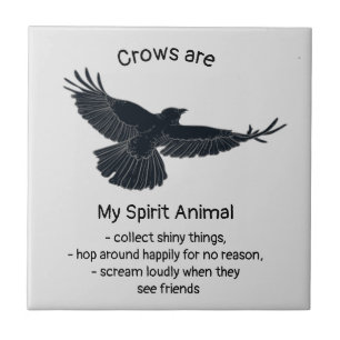 Totem von Fuchs Crows Bird Spirit Animal Spaß Fliese
