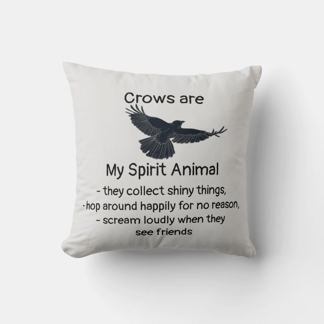 Totem von Fuchs Crows Bird Spirit Animal Spaß Kissen (Vorderseite)