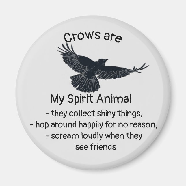 Totem von Fuchs Crows Bird Spirit Animal Spaß Magnet (Vorne)