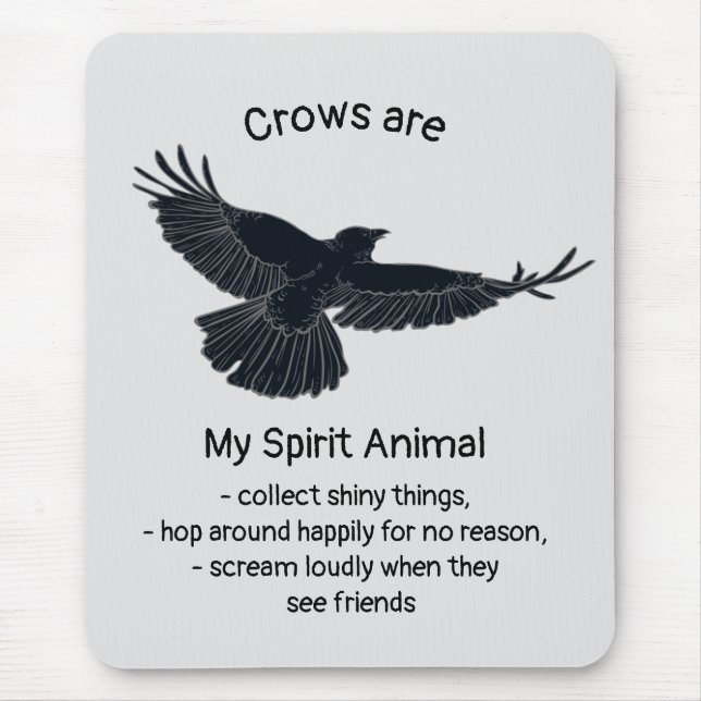 Totem von Fuchs Crows Bird Spirit Animal Spaß Mousepad (Vorne)