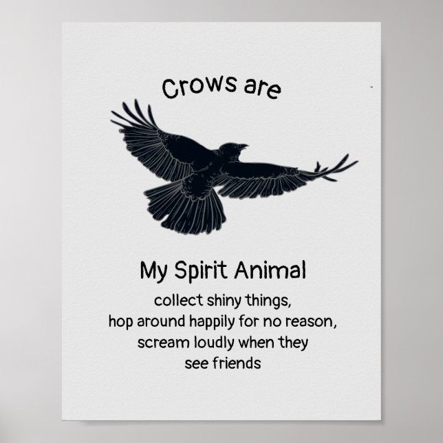 Totem von Fuchs Crows Bird Spirit Animal Spaß Poster (Vorne)