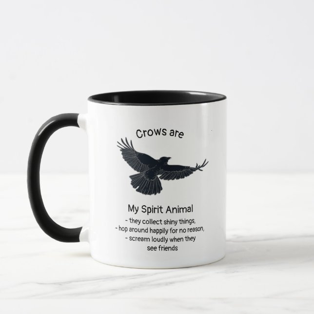 Totem von Fuchs Crows Bird Spirit Animal Spaß Tasse (Links)