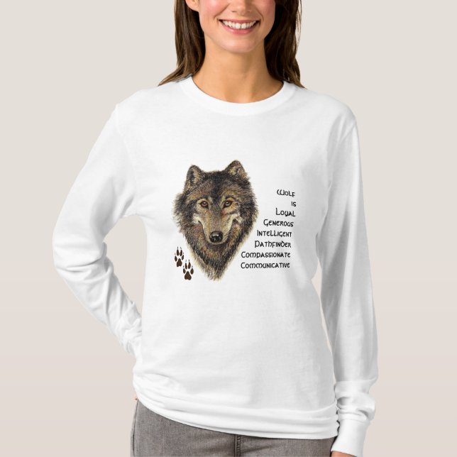 Totem Wolf, Tierführer Inspiration, Symbol T-Shirt (Vorderseite)