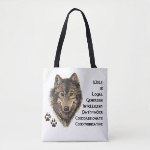 Totem Wolf, Tierführer Inspirationsgrauer Wolf Tasche