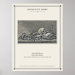 Totembuch und Öllampe Vanitas-Radierung Poster