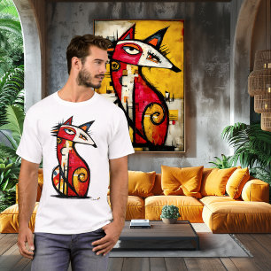Totemischer Fuchs – abstraktes Stammesymbol T-Shirt