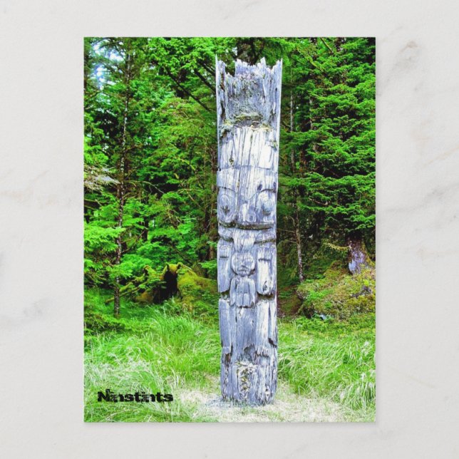 Totempol bei Ninstints Postkarte (Vorderseite)