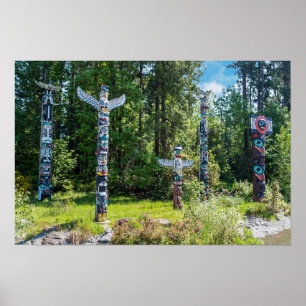 Totems im Stanley Park, Vancouver Canada Poster