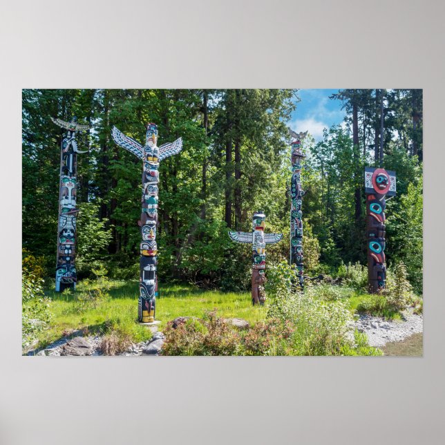 Totems im Stanley Park, Vancouver Canada Poster (Vorne)
