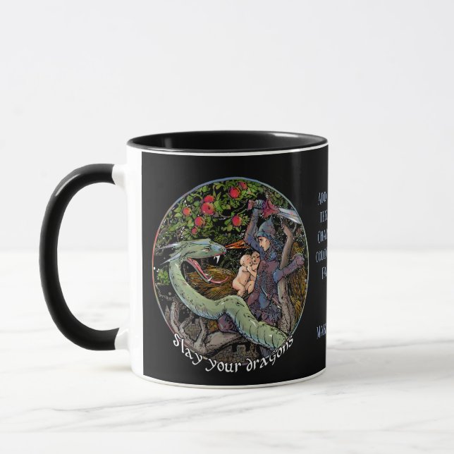 Töten Sie Ihr Dragons.Personalized Geschenk. Tasse (Links)