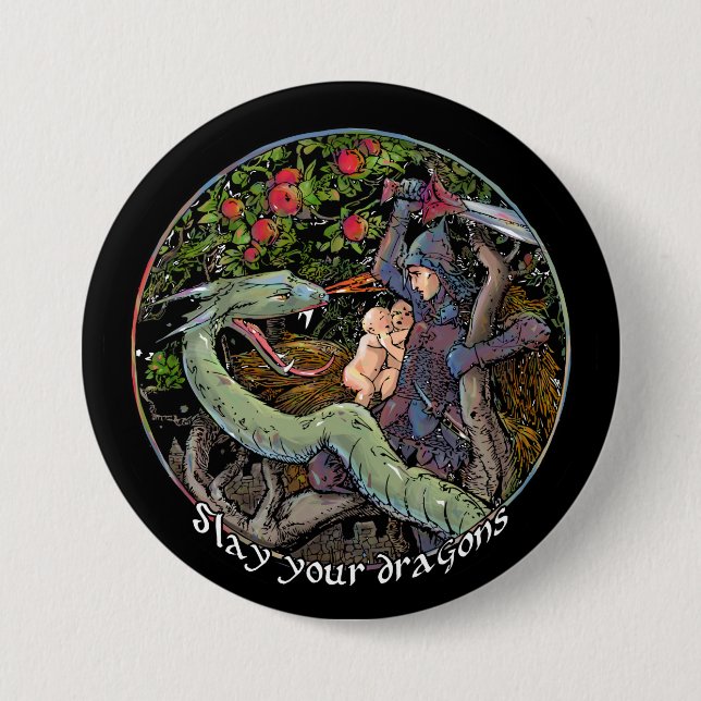 Töten Sie Ihre Drachen, Geschenk für Fans Button (Vorderseite)