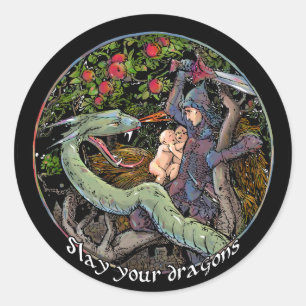 Töten Sie Ihre Drachen, Geschenk für Fans Runder Aufkleber