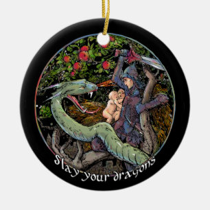 TÖTEN Sie IHRE DRACHEN, mittelalterliche Kunst, Keramik Ornament