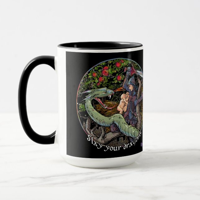 Töten Sie Ihre Drachen, Zitatlektionen Jordaniens Tasse (Links)