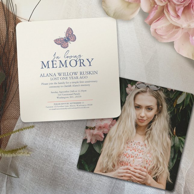 Totenfeind Korallencreme-Schmetterling-Foto Einladung (Von Creator hochgeladen)