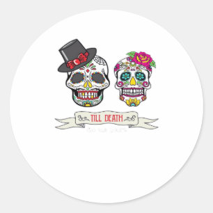Totenhochzeit Braut und Bräutigam bis zum Tod Druc Runder Aufkleber