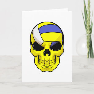 Totenkopf als Volleyballspieler mit Volleyball Karte
