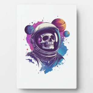 Totenkopf-Astronaut-Erforscher Fotoplatte