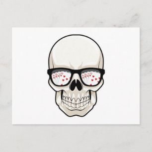 Totenkopf beim Pokern mit Sonnenbrille Postkarte