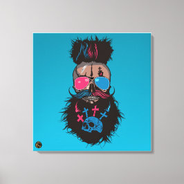 Totenkopf des Hipster G-Skulls-Schädel Leinwanddruck