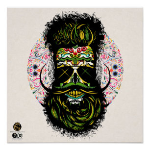 Totenkopf des Hipster-Skulls aus Mexiko Poster