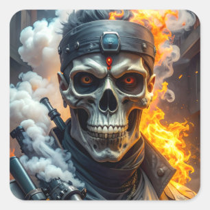 Totenkopf des Verderbens Quadratischer Aufkleber