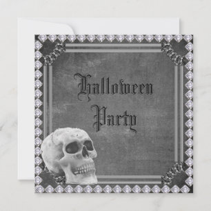 Totenkopf & Diamanten Doppelseitiges Halloween Einladung