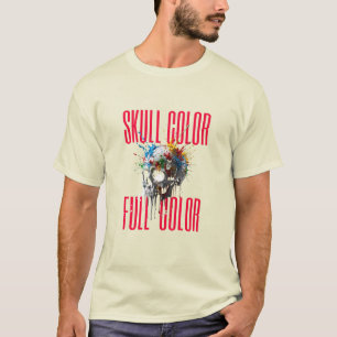 Totenkopf-Farben Vollfarb-Grafik-T-Shirt T-Shirt