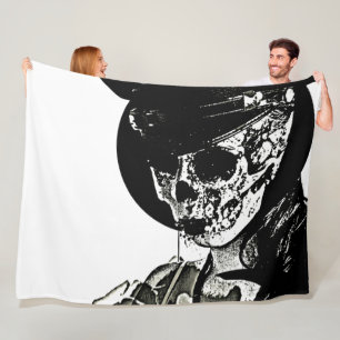 Totenkopf-Flauschdecke Fleecedecke