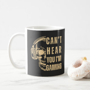 Totenkopf-Gamer-Kunst – Kann dich nicht hören Kaffeetasse
